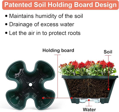 GameXcel Vertical Planter 3 Tier Stackable Planters Garden Planters Strawberry Herb Flower and Vegetable Planter Indoor Outdoor Gardening Pots with Removable Wheels and Tools 2-Pack