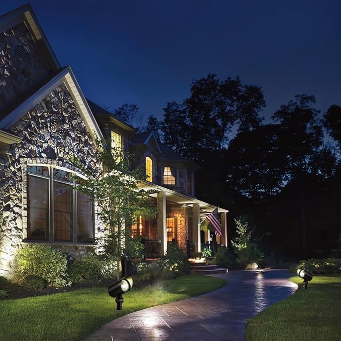 LED Landscape Lights 20W Ultra Bright Spot Lights, N~CCT Warm White Landscape Lighting with Remote IP68 Waterproof, 120V Landscape Spotlight with Plug for Yard Garden Decor (4, High Voltage)