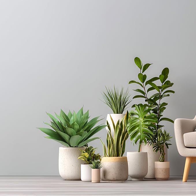 CXGS Artificial Agave Plant Large Fake Plants 2 Pack 22 Inch Faux Plants UV Resistant Agaves Greenery for Home Indoor and Outdoor Decor