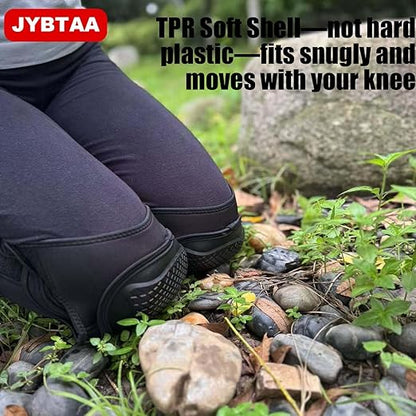 Knee Pads for Men Women Construction, Heavy Duty Garden Knee Pad for Tactical Work, Safety Kneeling Pad with Adjustable Non-Slip Straps for Flooring Cleaning, Waterproof & Durable Knee Cuhsion for Christmas, Black L (1 Pair)