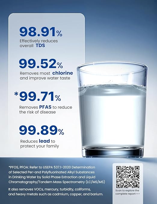 NOVETE Smart Reverse Osmosis Water Filter Countertop, UV 8-Stage RO Water Filtration System with APP Control, Cold Water Down to 32℉, NSF/ANSI 42/58 Certified, 4:1 Pure to Drain, No Plumbing, CRF0A-Qi