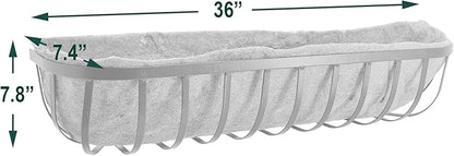 Arcadia Garden Products Hanging Window Basket Metal Trough, 36-inch