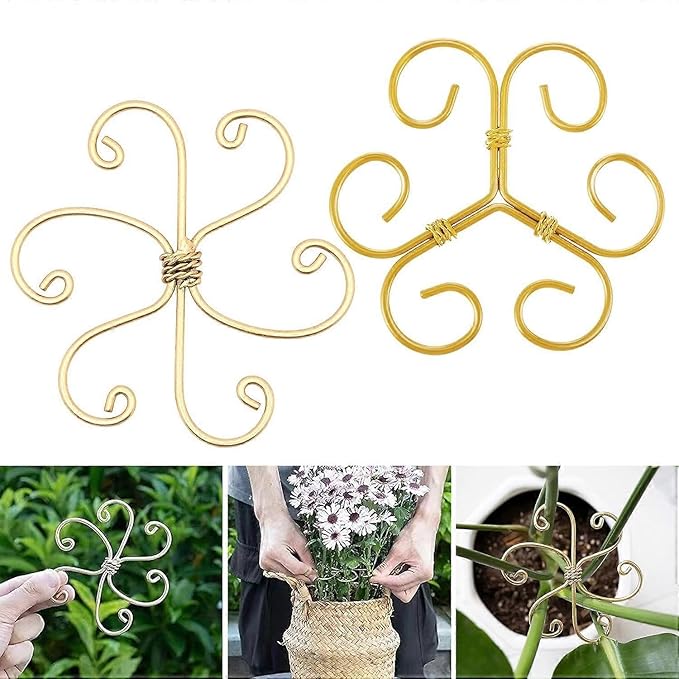 Plant Support Stakes,Flower-Shaped Indoor Plant Trellis,6 Pcs Reusable Plant Holder Stabilizer,Durable Plastic Climbing Plant Support Rings for Potted Plants,Vines,and Growing Support
