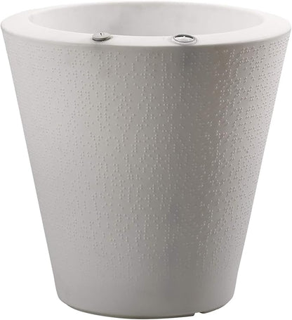 Crescent Garden Dot TruDrop Indoor/Outdoor Planter, Self-Watering Plant Pot, 16 Inches, (Alpine White)