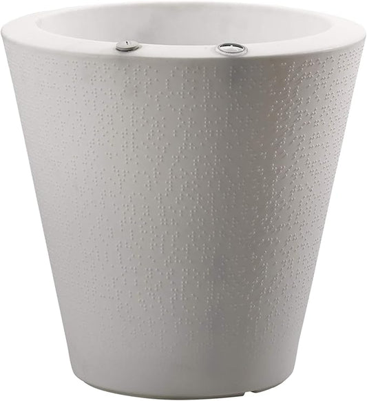 Crescent Garden Dot TruDrop Indoor/Outdoor Planter, Self-Watering Plant Pot, 16 Inches, (Alpine White)