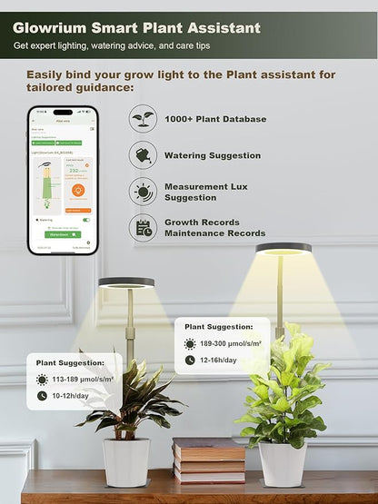 Professional LED Full Spectrum Grow Light for Indoor Plants, Hydroponic Growing System C038 (Black, 12W)
