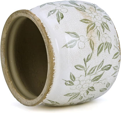 Ceramic Pot for Planter, Vintage Flower Pot with Drainage Holes, 6.29 inch Ice Crack Glazed Indoor Planters Pot (Vintage)
