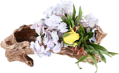 Artificial Driftwood Planter - Sculpted Succulent Planter, Vintage Tree Root Stump Log Style Flower Pot for Home Garden Decoration