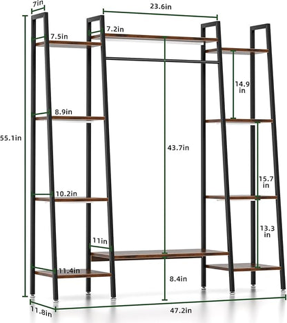 Plant Stand Indoor with Grow Lights, 6 Tiered Metal Plant Shelf, 55" Large Plant Stand for Indoor Plants Multiple, Corner Plant Holder Display Shelf, Tall Plant Rack for Living Room, Patio