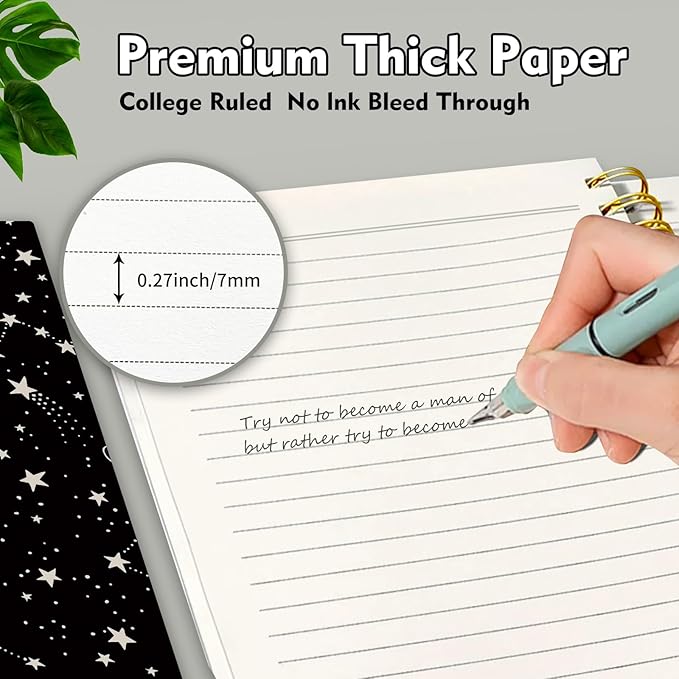 Cute Spiral Journal Notebook,Binding with Premium Paper for Girl Women,Cool Funny 120 Pages,100gsm A5 College Ruled NotebookJournal,Perfect for Gifts Nurse Teacher Women(Cute Star)