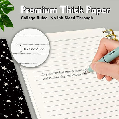 Cute Spiral Journal Notebook,Binding with Premium Paper for Girl Women,Cool Funny 120 Pages,100gsm A5 College Ruled NotebookJournal,Perfect for Gifts Nurse Teacher Women(Cute Star)