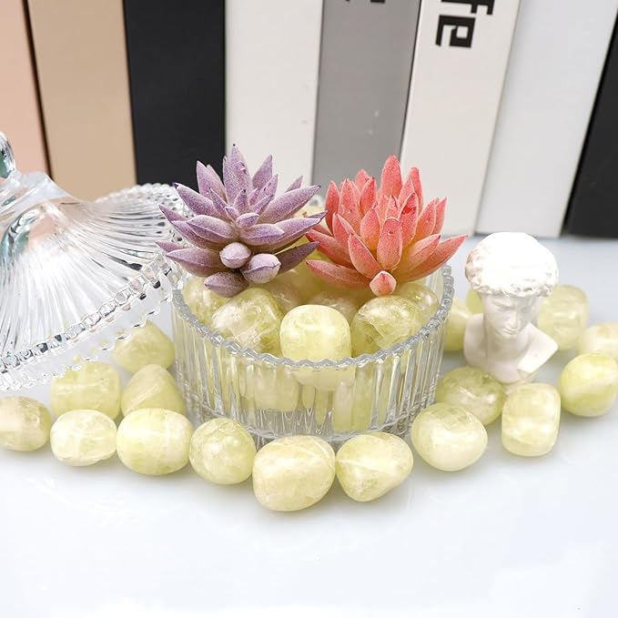 QINJIEJIE 0.9 LBS Citrine Polished Stones Tumbled Crystals Bulk Gemstones Healing Crystal Rocks Quartz Set Decorative Landscape Stone Natural Reiki Gem Home Decoration for Vase Therapy Gift