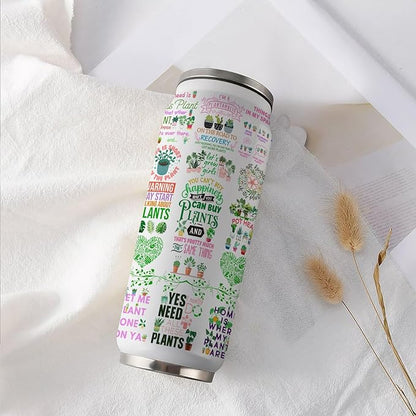 Plant Lover Gifts For Women Garden Stainless Steel Insulated Tumbler With Straw Lid,Funny Gardening Gift For Women,Plantaholic,Plant Lady,Gardeners Tumbler Gifts 17 Oz