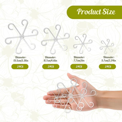 8 Pack Clear Indoor Plant Support Stakes, Reusable Plastic Plant Stem Holders & Trellis for Monstera Pothos Vines Vertical Growth Air Circulation Stable Stem Support