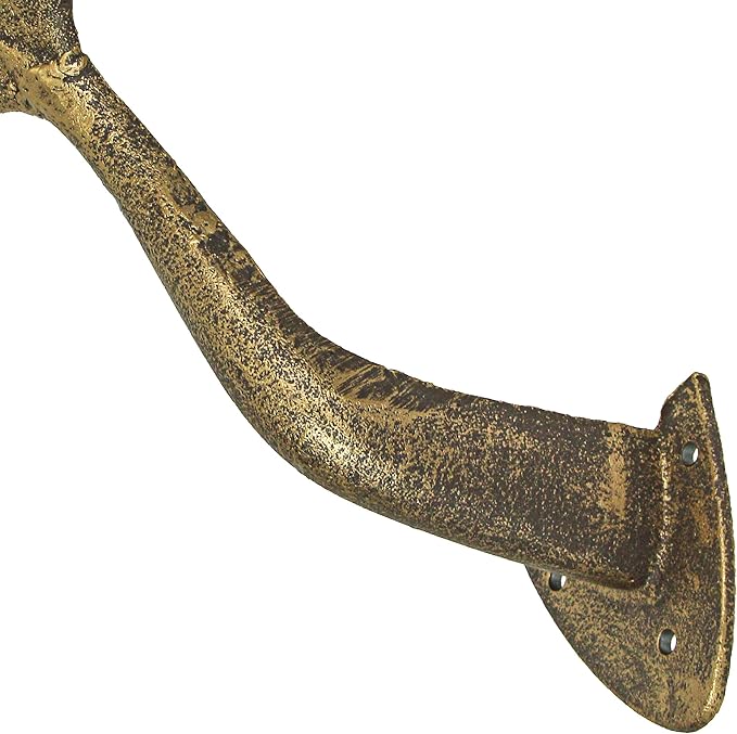 Bronze Finish Cast Iron Whale Tail Decorative Garden Hose Holder Wall Mounted Hook - Easy Install - Home Storage - Outdoor Nautical Decor - 10.5 Inches High