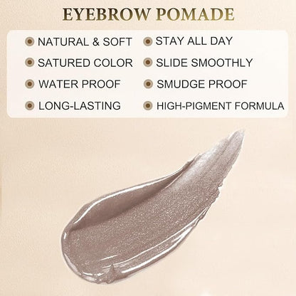 LAVONE Eyebrow Stamp Pencil Kit for Eyebrows Makeup, with Waterproof Eyebrow Pencil, Eyeliner, Eyebrow Pomade, and Dual-ended Eyebrow Brush - Ash Blonde