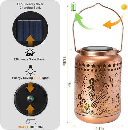 Cardinal Solar Lantern Outdoor Cardinal Decor Garden Decor Waterproof Light Hanging Solar Lights Yard Decor, Christmas Gifts, Gifts for Women, Gifts for Mom, Gifts for Grandma
