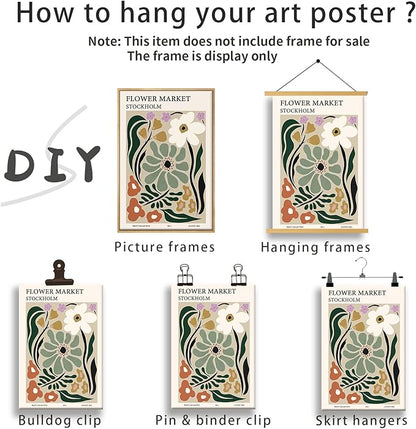 Zzuyi Flower Market Poster,Botanical Prints,Green Flower Prints Anthropologie art for Bathroom,Aesthetic Decor-12x18