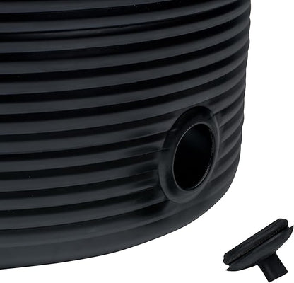 Garden Hose Holder Storage Pot with Lid Antique Ribbed | Water Hose Container Pot Outdoor or Indoor Use | Expandable Water Hose Hider Metal | Holds 125 ft Hose