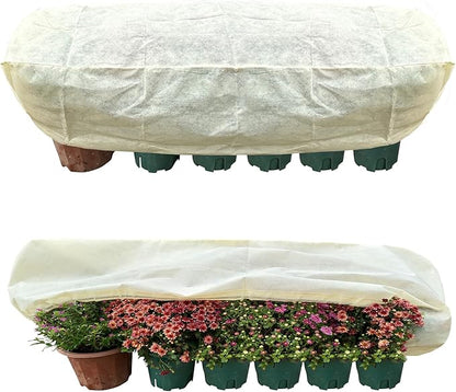 Plant Cover Freeze Protection, 39.3"x17.7"x15.7" Winter Plant Covers, Plant Frost Cover, Tree Plant Freeze Protection Covers, Planter Plant Winter Frost Blanket with Zip Drawstring,2 Pack