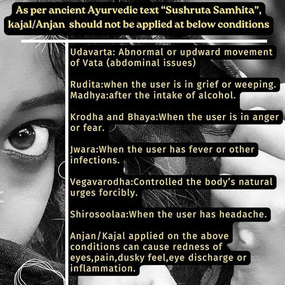 Tatsat Ayurvedic herbal Kajal | Natural, Lead-Free & Chemical-Free Eye Care | Soothing Formula for Everyday Use | Safe for All Skin Types | Made with Triphala, Chakshushya Herbs, Castor Oil etc