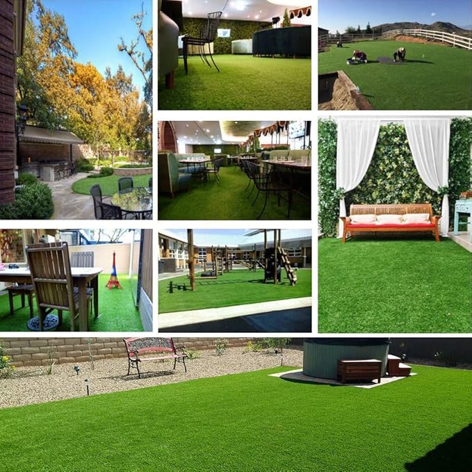 Artificial Grass Lawn Turf 0.8inch Realistic Synthetic Grass Mat, 14FTX79FT Indoor Outdoor Garden Lawn Landscape for Pets,Fake Faux Grass Rug with Drainage Holes