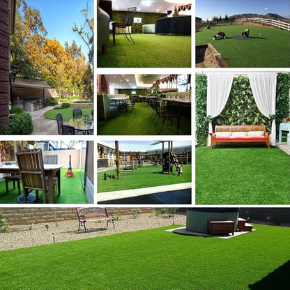 Artificial Grass Lawn Turf 0.8inch Realistic Synthetic Grass Mat, 14FTX43FT Indoor Outdoor Garden Lawn Landscape for Pets,Fake Faux Grass Rug with Drainage Holes