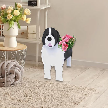 Newfoundland Dog Planter Plant Pots,Cute Dog Flower Planter,Gifts for Pet Lovers,Unique Animal Plant Pots,Office,Indoor Outdoor Garden Decor(9.45 * 6.77 * 13.99in)
