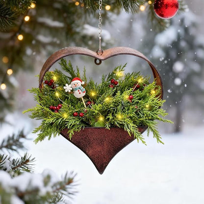 Metal Plant Hangers Indoor and Outdoor: Christmas Birthday Gifts for Women Mom Wife Garden Lovers - Heart Shape Hanging Planters Perfect for Window Wall Living Room Office Decor(Rustic)