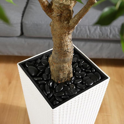 Ficus Artificial Trees Indoor Outdoor, 7ft Tall Fake Plants, Fake Ficus Silk Tree for Home Office Garden Patio Outdoor Modern Decor, 1 Pack