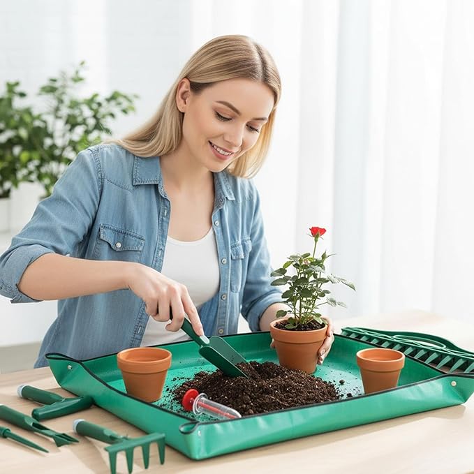 Garden Tool Set | Sowing Dispenser Set | Repotting Mat for Indoor Plants,for Planting Seedling Vegetable Tomato Pepper Flower Lawn Indoor Outdoor Cultivation