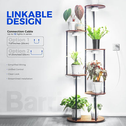 Barrina Orbgrow OG09 Puck Grow Light, 5000K 36W(4 x 9W, 540 Watt Equiv), Full Spectrum Plant Light for Indoor Plants, Magnetic & Linkable with Timer, 5 Levels Dimmable for Plant Shelf, 4 Packs