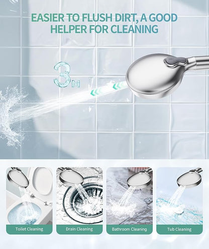 SR SUN RISE Filtered Shower Head with Handheld High Pressure 9 Spray Mode Showerhead Detachable Shower Head Water Softener Filters Beads for Hard Water Remove Chlorine 1 Filter Chrome