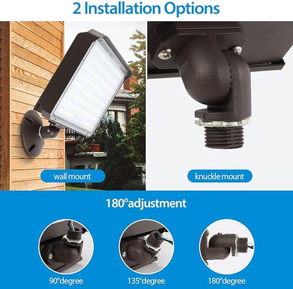 150W LED Flood Light Outdoor Knuckle, Switch Controlled Floodlight with Plate,5000K 22000Lm IP65 Waterproof Outdoor Security Lights for Yard Garden Garage,ETL Listed