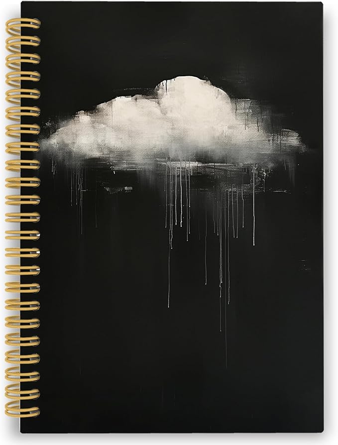 XPH Gothic Cloud Spiral Notebook, Dark Academia Journaling Notebooks for Women, Goth Moody Aesthetic Hardcover Journals for Writing 160 Pages 5.5 x 8.3 Inch, Gothic Office Supplies