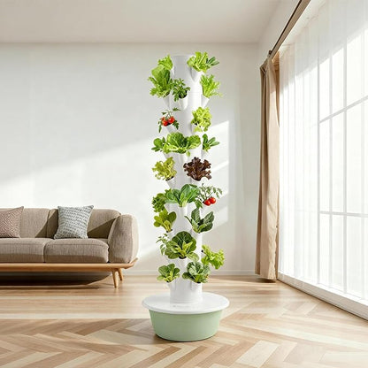 Vertical Hydroponic Growing System – Indoor & Outdoor Herb Garden Tower, 36 Plant Pods with Timer, Smart Automated Hydroponic System for Vegetables, Herbs, and Fruits