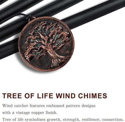 Wind Chimes for Outside, Vintage Tree of Life Deep Tone Wind Chime Outdoor Clearance, Memorial/Festivals/Birthday Gift for Mom Dad Women Grandma, Garden Porch Patio Decor (32" Tree of Life)