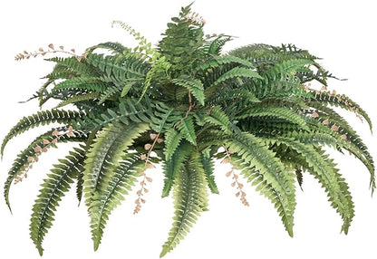 VEVOR Artificial Ferns, Natural Spread Diameter 41 Inch, Large Hanging Fake Boston Ferns, Sunlight Resistant Fake Plant Wall Decor with 80 Branches and Flowerpot, Faux Fern for Home Office Outdoor