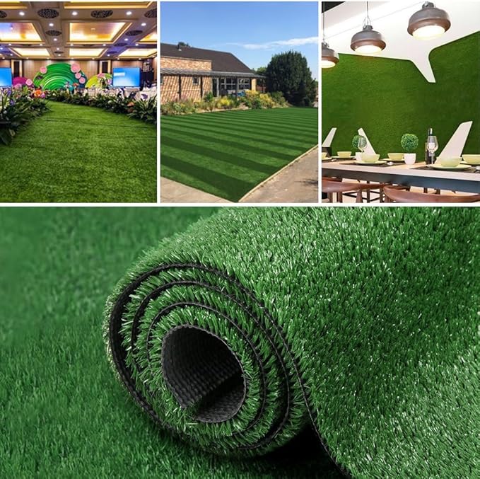 Petgrow Synthetic Artificial Grass Turf 5FTX8FT for Indoor Outdoor Dog Synthetic Grass Mat, Party Wedding Christmas Balcony Garden Astro Turf Rug,Drainage Holes Faux Fake Grass Rug Carpet for Pets