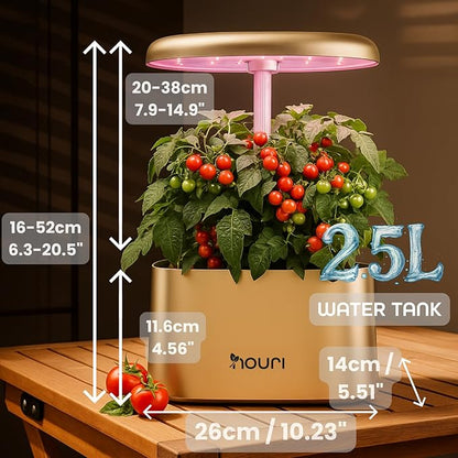 Nouri 5 pod APP Smart Garden for Home Cooks | w/Heirloom Salad | Hydroponics Growing System | LED Grow Lights | Indoor Herb Garden Kit | Herb Growing Kit Indoors for Plant Lovers, Gardeners, Kitchen