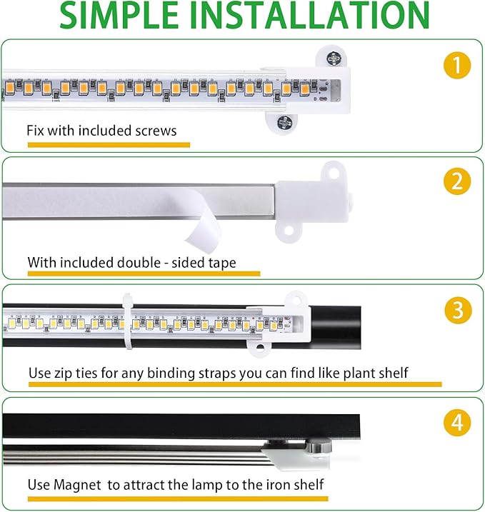 LED Plant Growing lamp, 3000K Full Spectrum Grow Light Strips for Indoor Plants with 3/9/12H Timer & 10 Dimmable Levels, Sunlike Grow Light for Green House Hydroponics Succulent