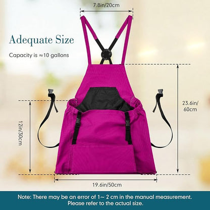 Cuffbow 2 Pack Harvest Gardening Aprons with Pockets for Women & Men Garden Picking Apron with Fast-release Buckle for Fruit Picking & Harvesting Gardening Tool Gifts for Mom Dad