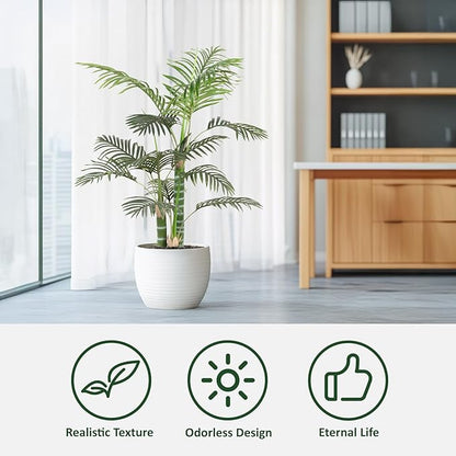 Artificial Palm Tree, Tall Tropical Palm Tree Faux Palm Plant for Indoor Outdoor Office House Living Room Home Decor