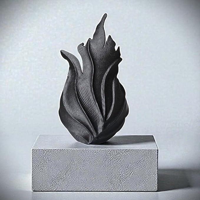 Black Leaf Planter with Subtle Silver Glitter – 3D Printed Decorative Vase | Modern Home Decor – NeoForma3D