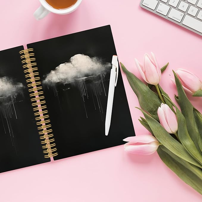 XPH Gothic Cloud Spiral Notebook, Dark Academia Journaling Notebooks for Women, Goth Moody Aesthetic Hardcover Journals for Writing 160 Pages 5.5 x 8.3 Inch, Gothic Office Supplies