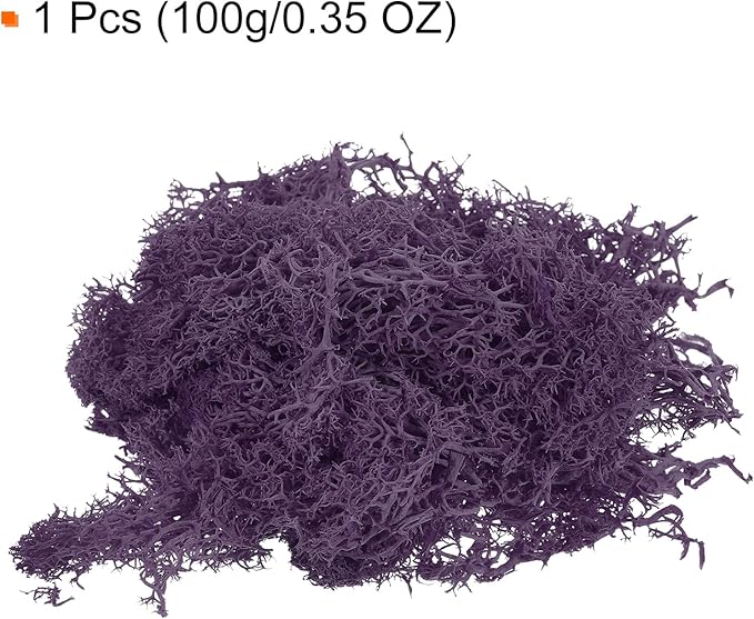 MECCANIXITY 3.5 OZ Moss Fake Craft Moss Artificial Moss Natural Preserved Moss for Craft Arts Floral DIY Project Wall Wedding Garden Patio Table Terrariums Decoration(Dark Purple)