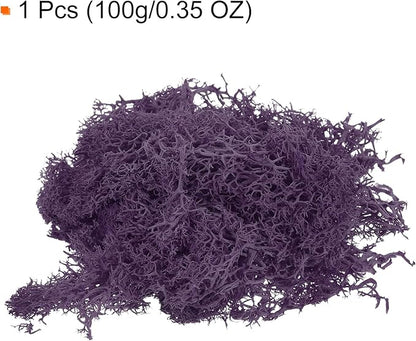 MECCANIXITY 3.5 OZ Moss Fake Craft Moss Artificial Moss Natural Preserved Moss for Craft Arts Floral DIY Project Wall Wedding Garden Patio Table Terrariums Decoration(Dark Purple)