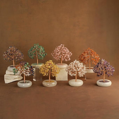 Seven Chakra Crystal Trees, Bonsai Money Tree, Healing Stones, Crystal Tree of Life, Desk Decor, Home Decor, Unique Birthday Gifts for Women Mom