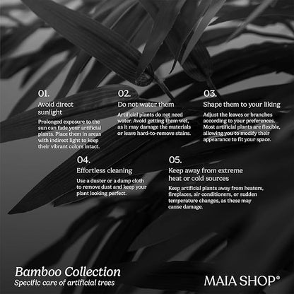 Maia Shop 71in Artificial Bamboo Tree Plant for House, Apartment or Office – Realistic Fake Indoor Plants for Living Room, Bedroom, Bathroom, Entryway or Patio – Faux Greenery for Home Décor