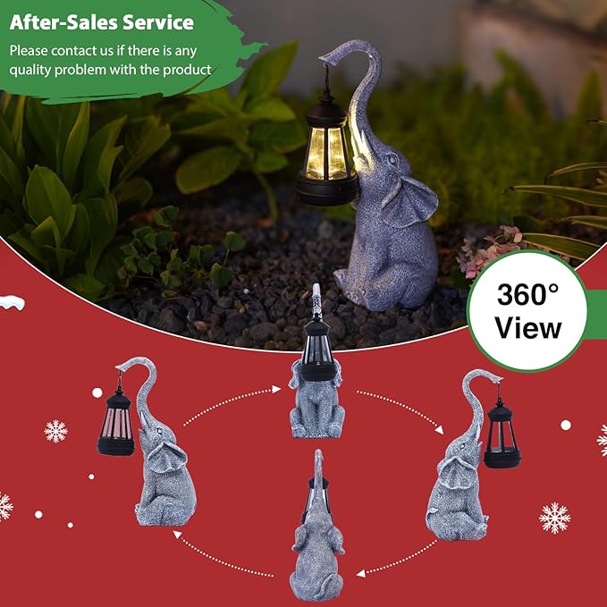 Goodeco Elephant Statue for Garden Decor with Gift Appeal - Ideal Gifts for Women, Mom or Birthdays, Beautifully Crafted Outdoor & Home Decor to Wow Your Guests (11" Elephant)